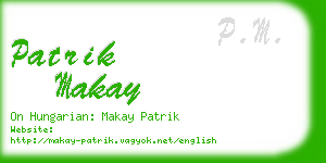 patrik makay business card